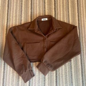 Cropped Fleece Button up top